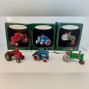 Hallmark Antique Tractor Series Die-Cast Metal Miniature Keepsake Ornaments